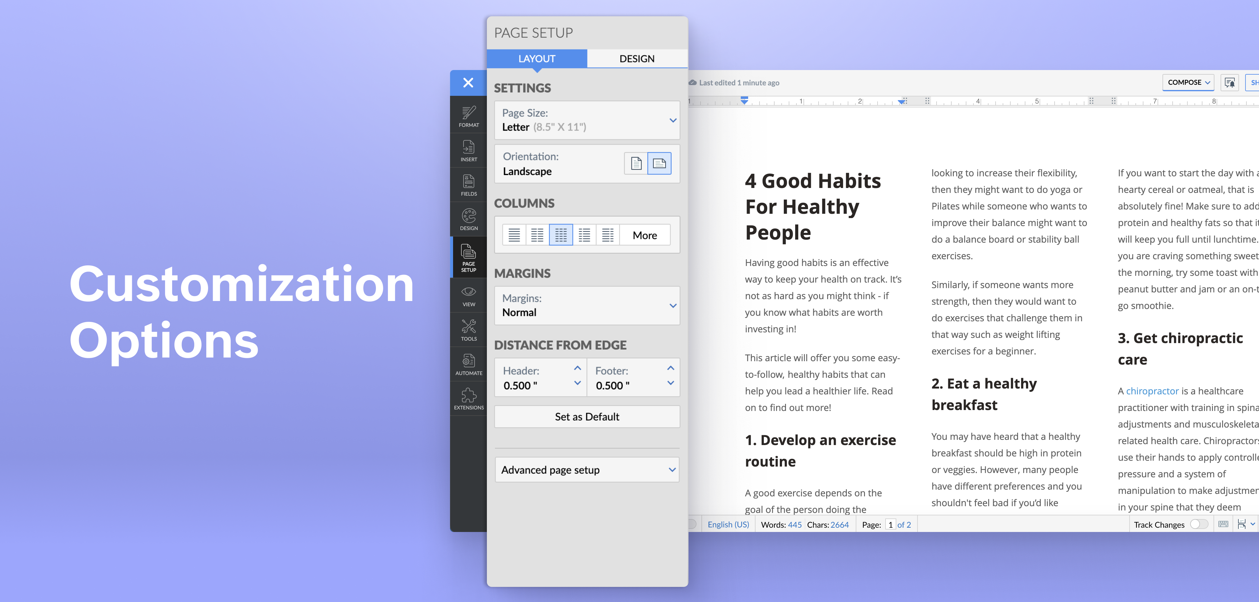 screenshot of Zoho Writer